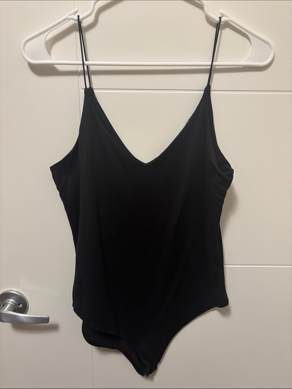 gaze Black V-Neck Spaghetti Strap Bodysuit